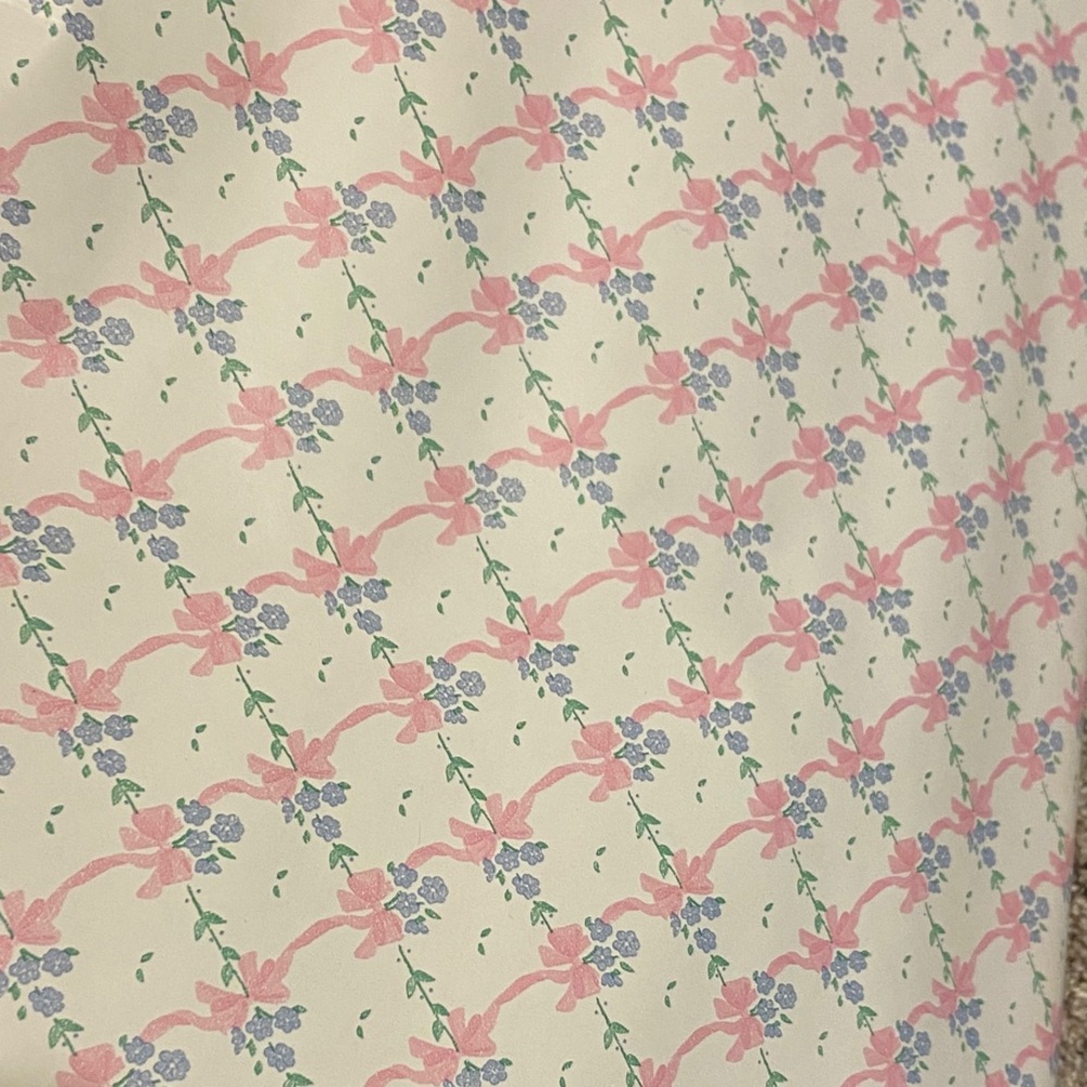 Vintage Con-Tact Pink Bow Floral Shelf Liner Sealed 36 Sq Ft